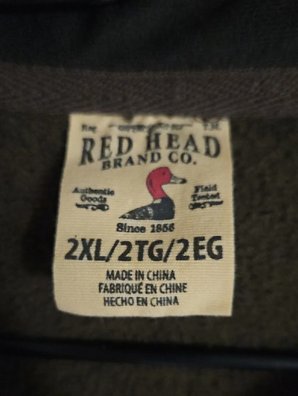 RedHead Brand Co. Brown Textured Fleece Full Zip Hoodie Jacket - Men's 2XL